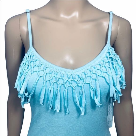 NWT Rebel Sky Fringe Maxi Dress S Bliss Blue - Picture 5 of 14